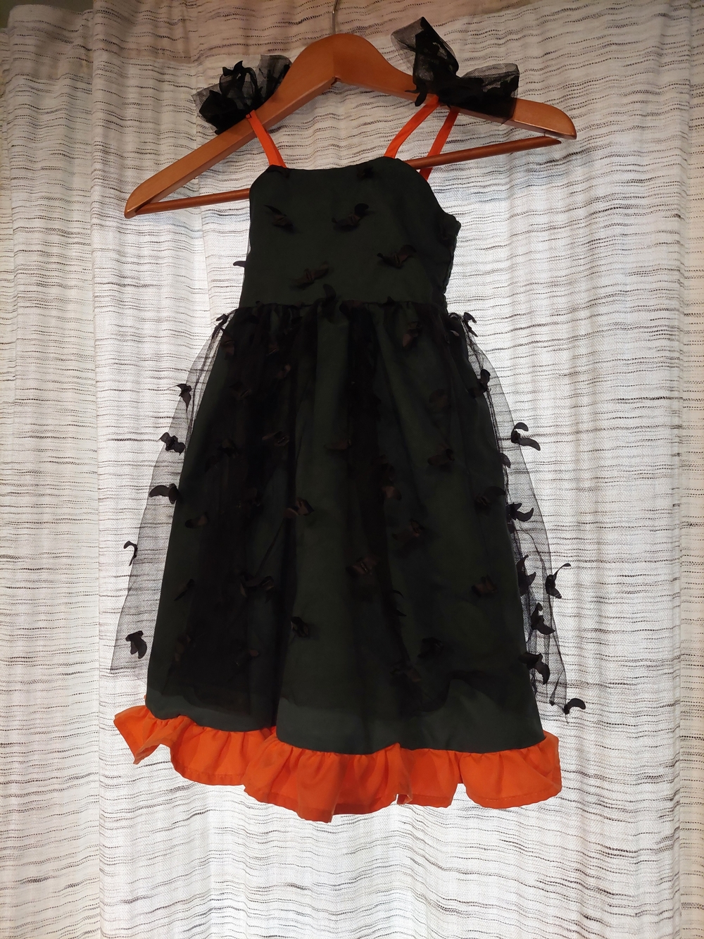 Girls 3T Black and Orange Bat Tulle Dress - Kids Costume
